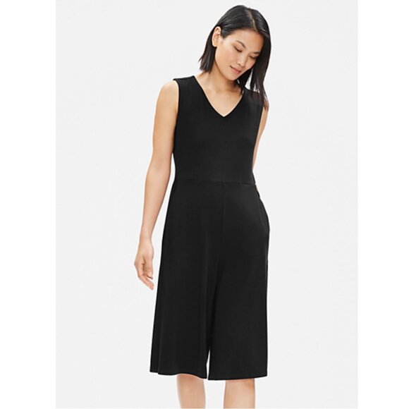 New without Tags Eileen Fisher - Sleeveless Romper in Viscose Jersey, Sml fits M - Picture 2 of 9